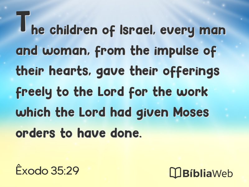 Êxodo 35:29 em imagem para compartilhar