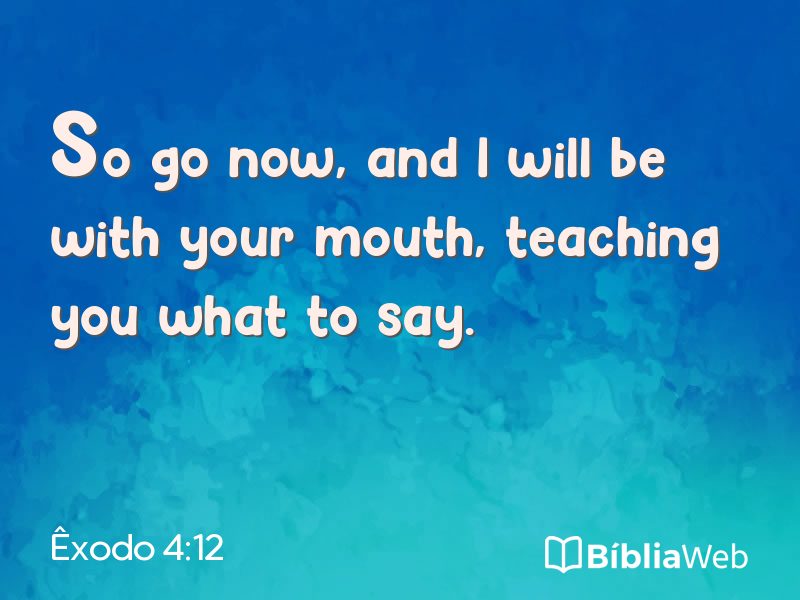 Êxodo 4:12 em imagem para compartilhar