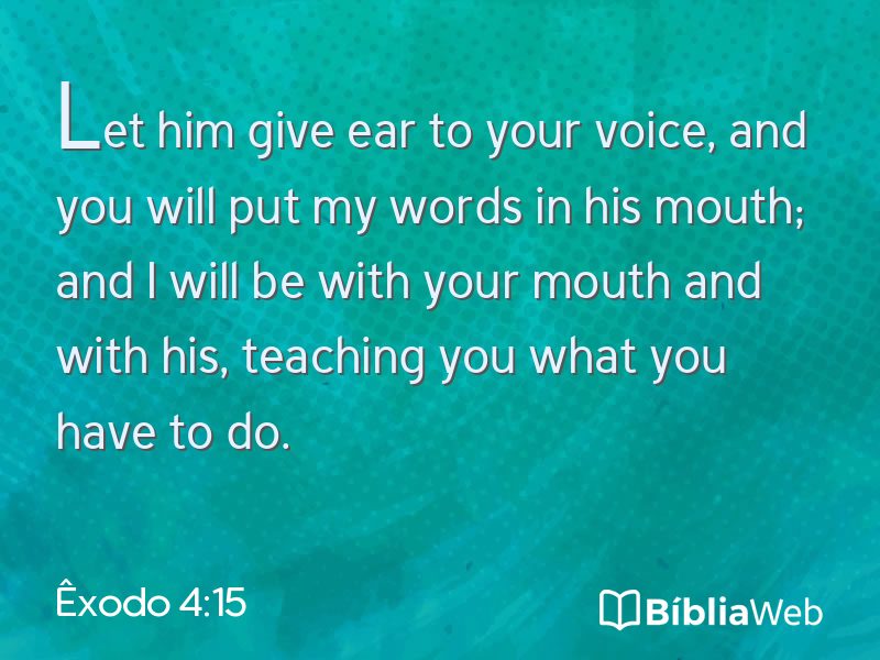 Êxodo 4:15 em imagem para compartilhar