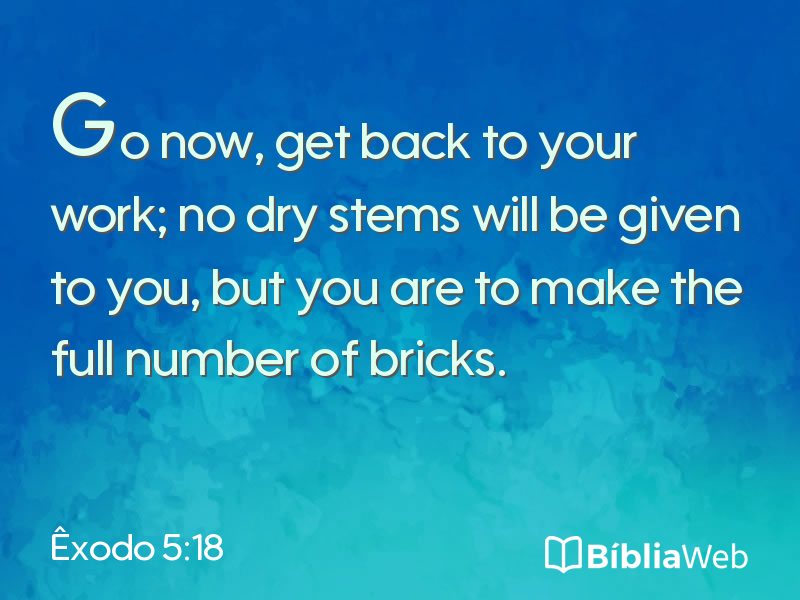 Êxodo 5:18 em imagem para compartilhar