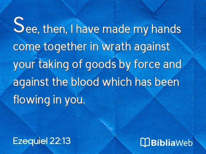 Ezequiel 22:13 em imagem para compartilhar