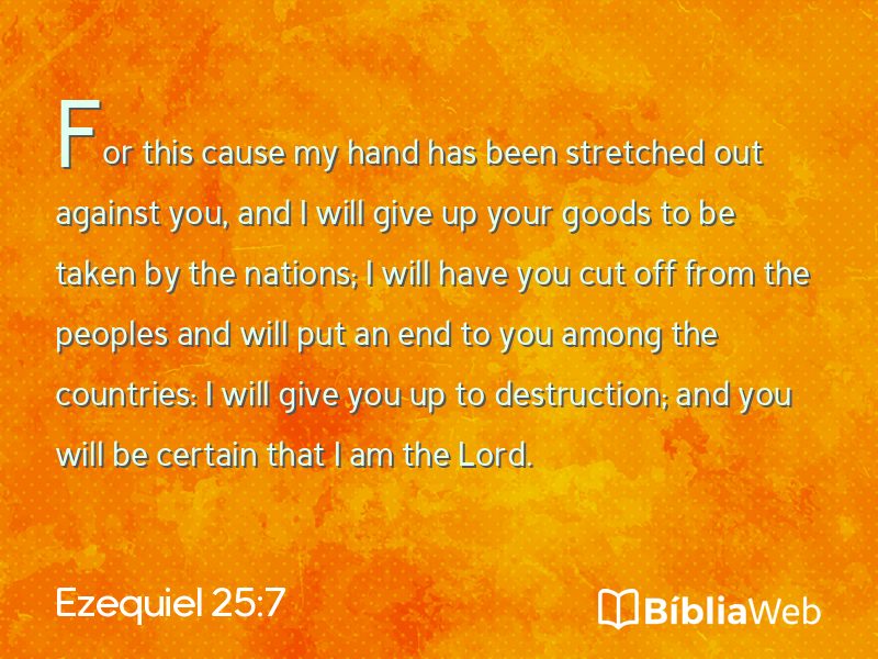 Ezequiel 25:7 em imagem para compartilhar