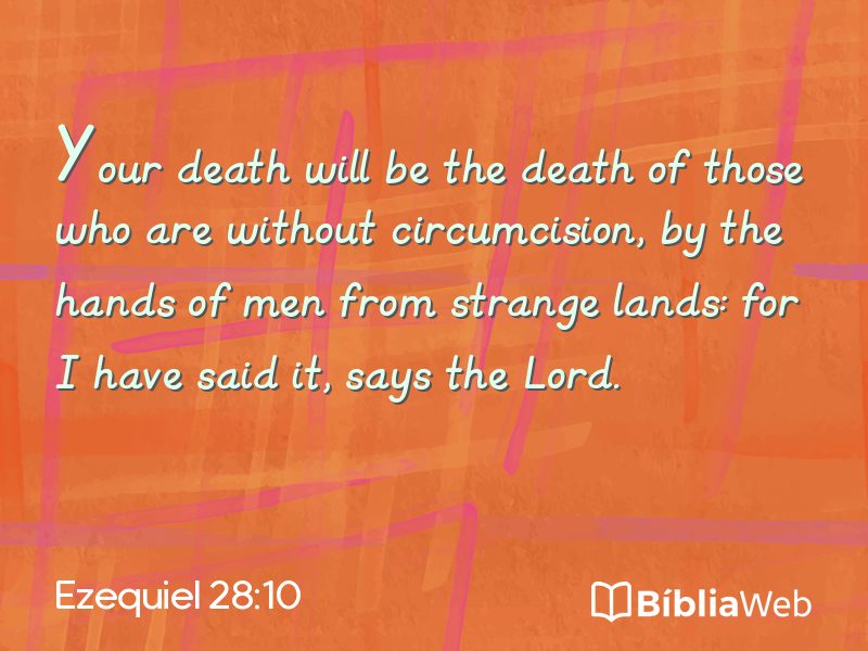 Ezequiel 28:10 em imagem para compartilhar
