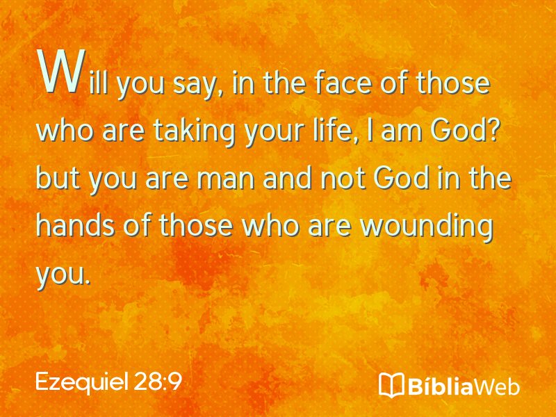 Ezequiel 28:9 em imagem para compartilhar