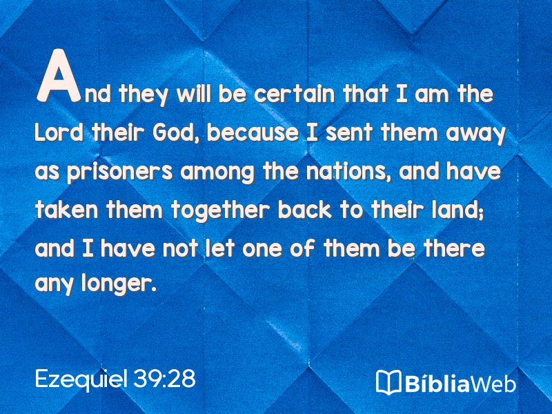 Ezequiel 39:28 em imagem para compartilhar