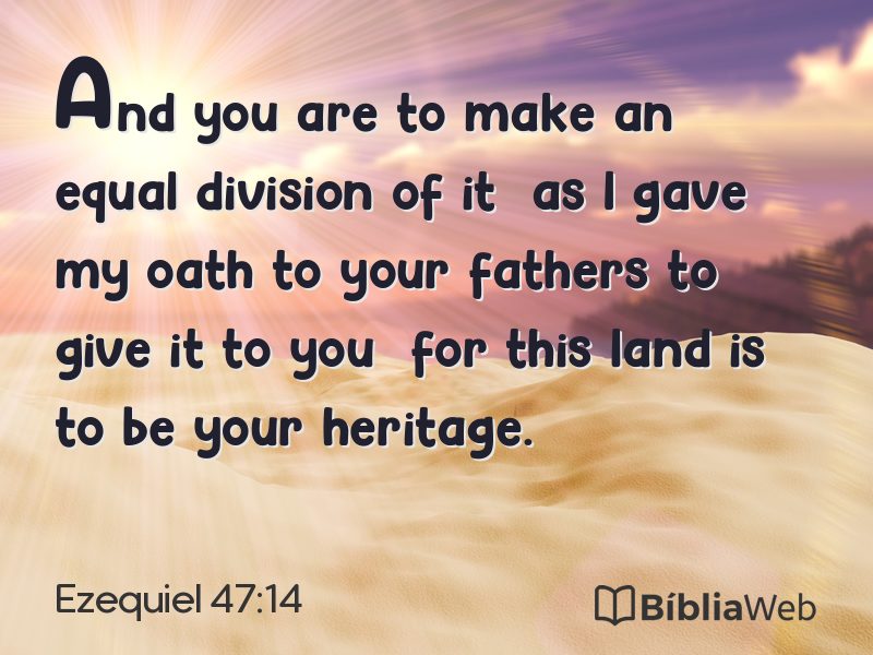 Ezequiel 47:14 em imagem para compartilhar