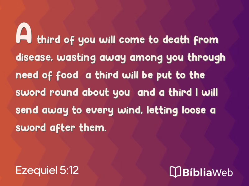 Ezequiel 5:12 em imagem para compartilhar