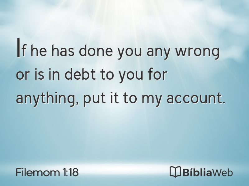 Filemom 1:18 em imagem para compartilhar