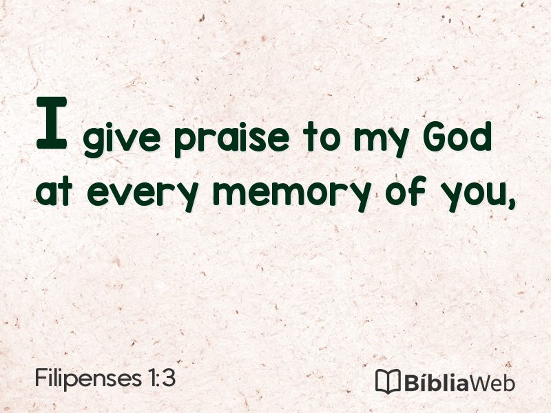 Filipenses 1:3 em imagem para compartilhar