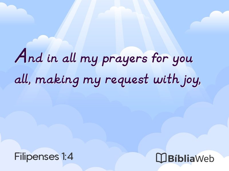 Filipenses 1:4 em imagem para compartilhar