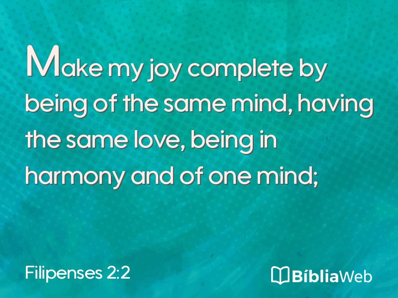 Filipenses 2:2 em imagem para compartilhar
