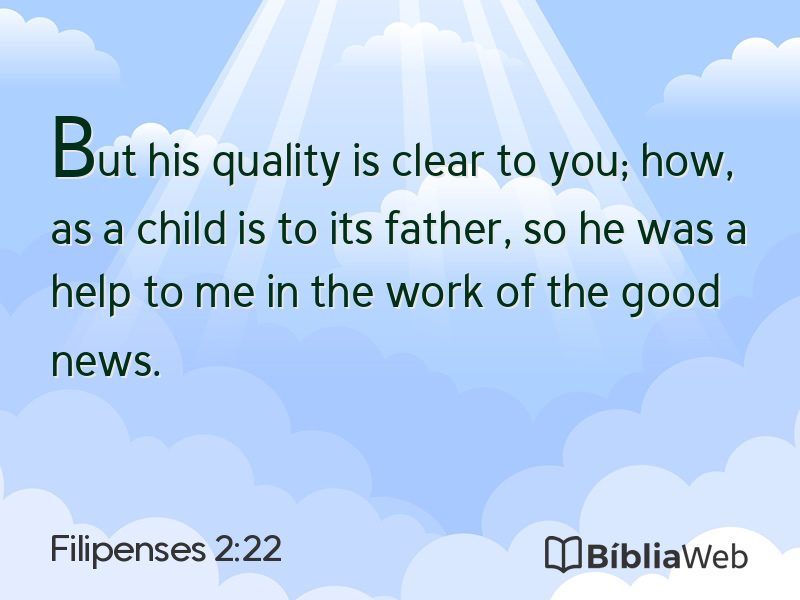 Filipenses 2:22 em imagem para compartilhar