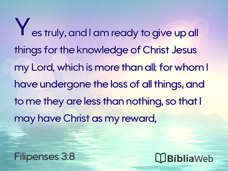 Filipenses 3:8 em imagem para compartilhar