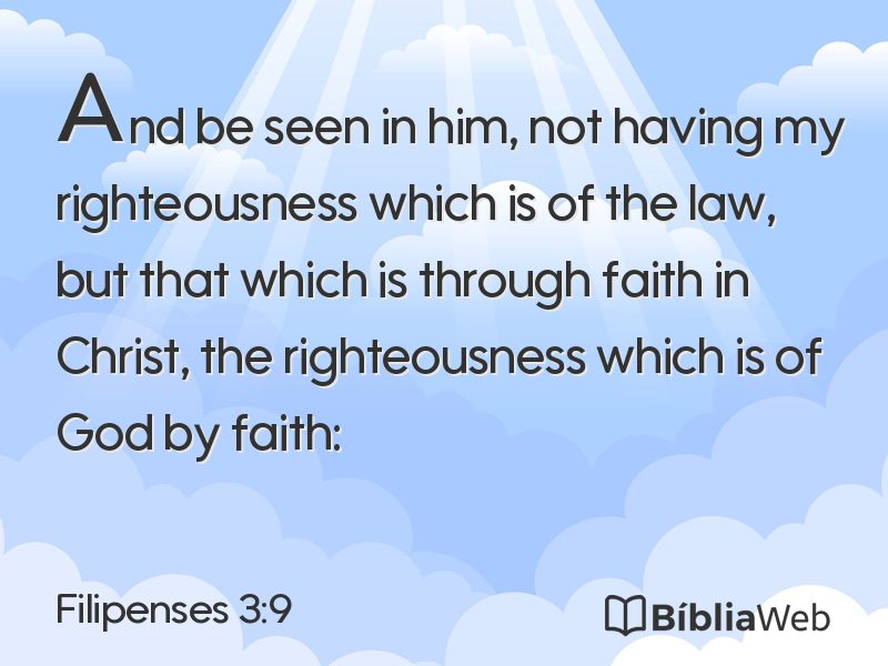 Filipenses 3:9 em imagem para compartilhar