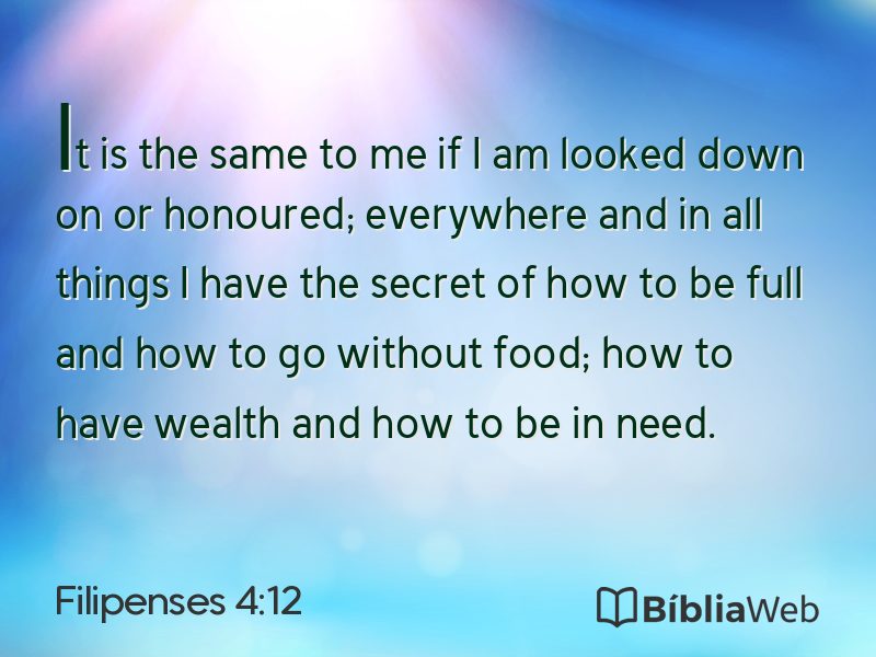 Filipenses 4:12 em imagem para compartilhar