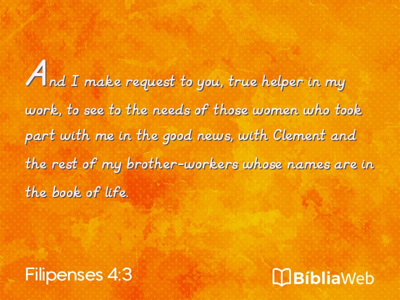 Filipenses 4:3 em imagem para compartilhar
