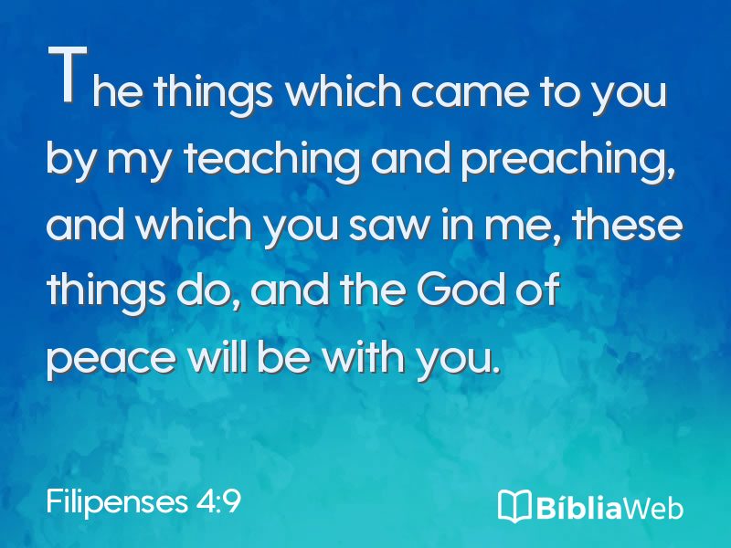 Filipenses 4:9 em imagem para compartilhar
