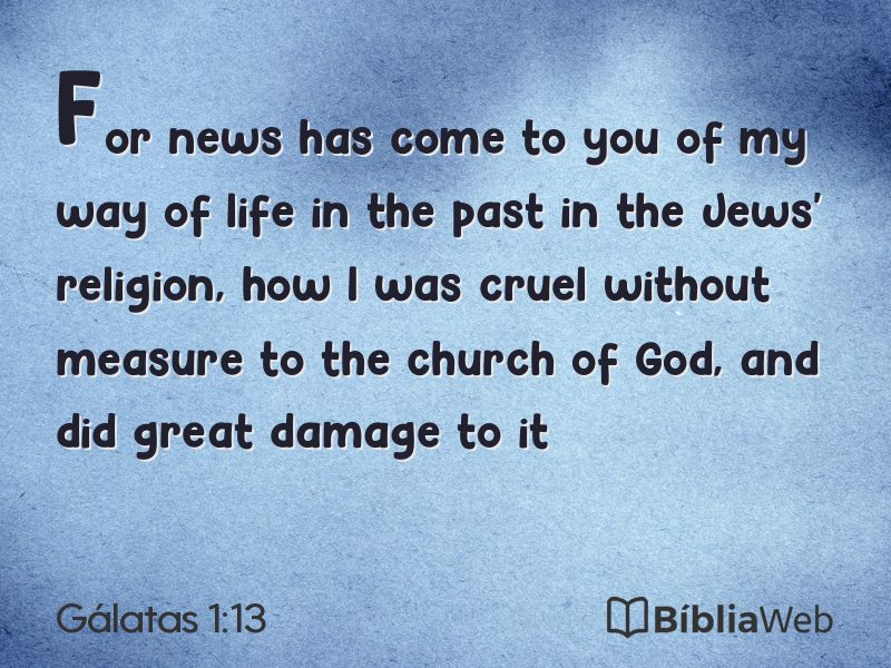 Gálatas 1:13 em imagem para compartilhar