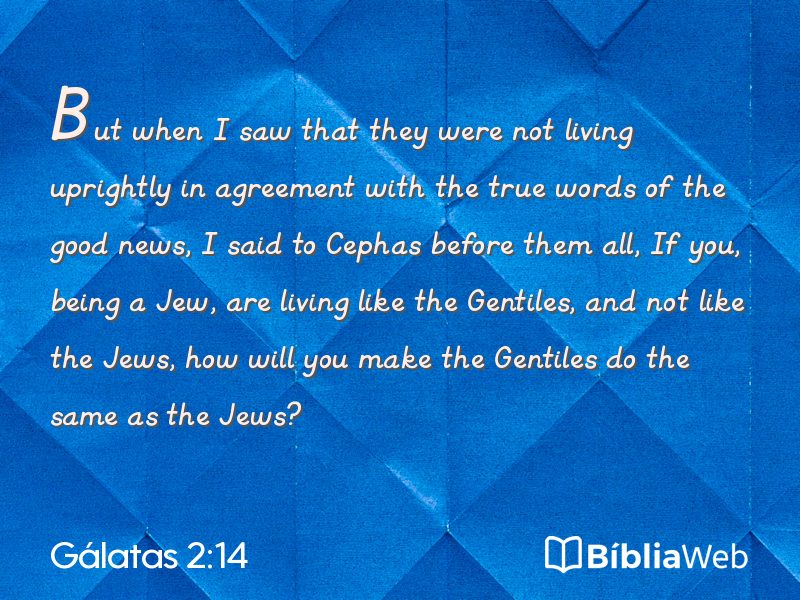 Gálatas 2:14 em imagem para compartilhar