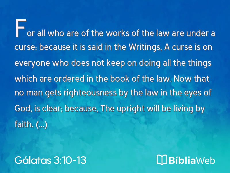 Gálatas 3:10-13 em imagem para compartilhar