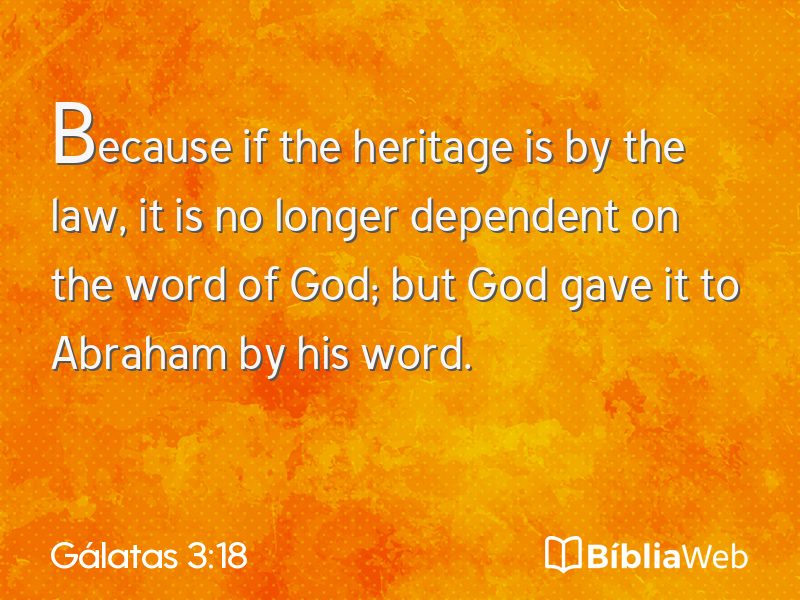 Gálatas 3:18 em imagem para compartilhar