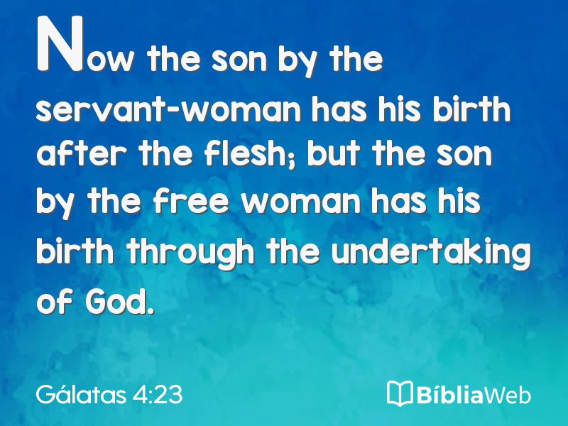 Gálatas 4:23 em imagem para compartilhar