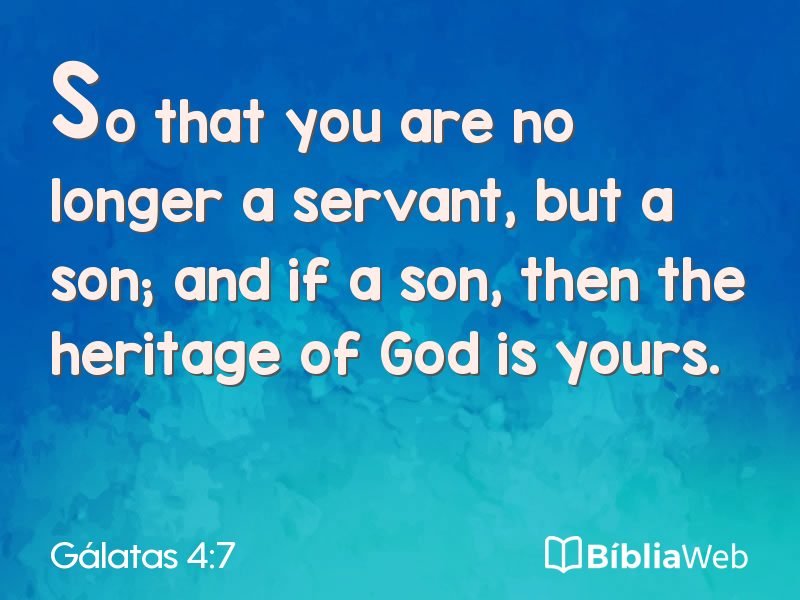 Gálatas 4:7 em imagem para compartilhar
