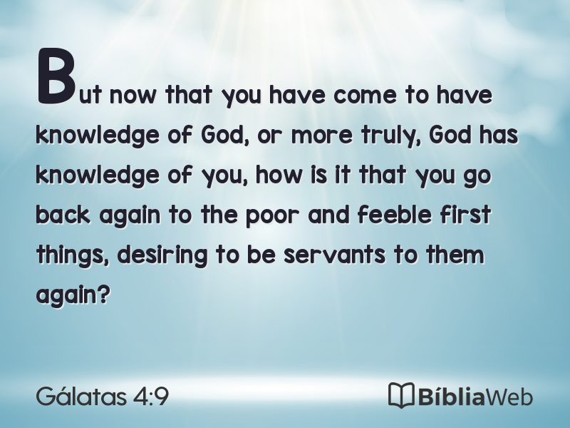 Gálatas 4:9 em imagem para compartilhar