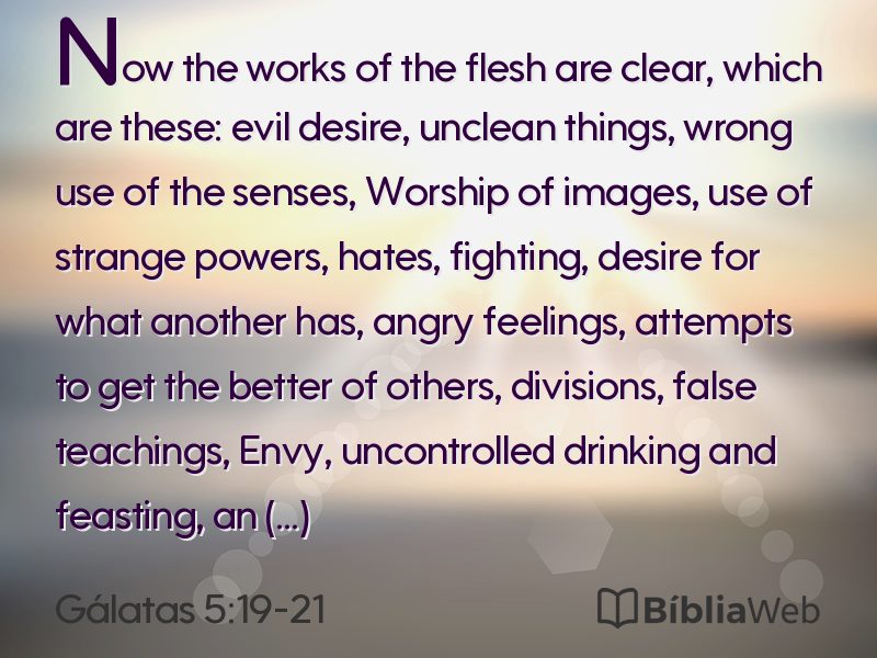 Gálatas 5:19-21 em imagem para compartilhar