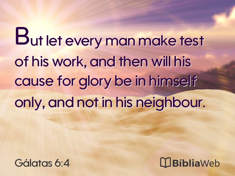 Gálatas 6:4 em imagem para compartilhar