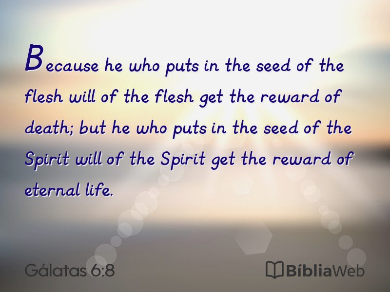Gálatas 6:8 em imagem para compartilhar