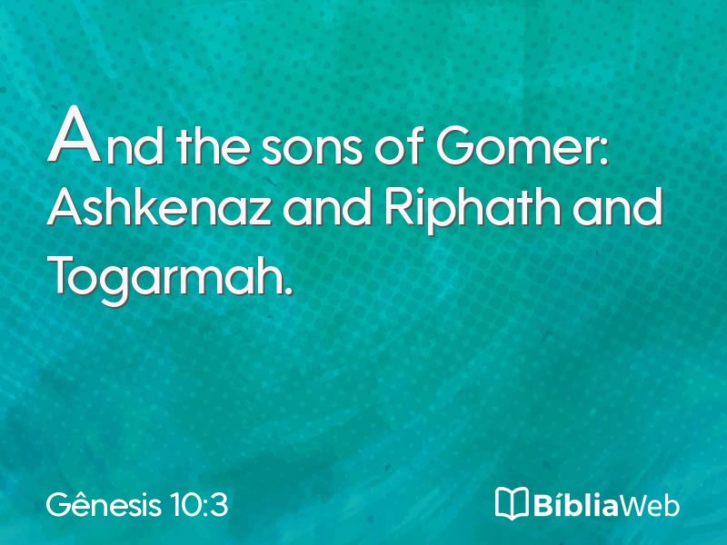 Gênesis 10:3 em imagem para compartilhar