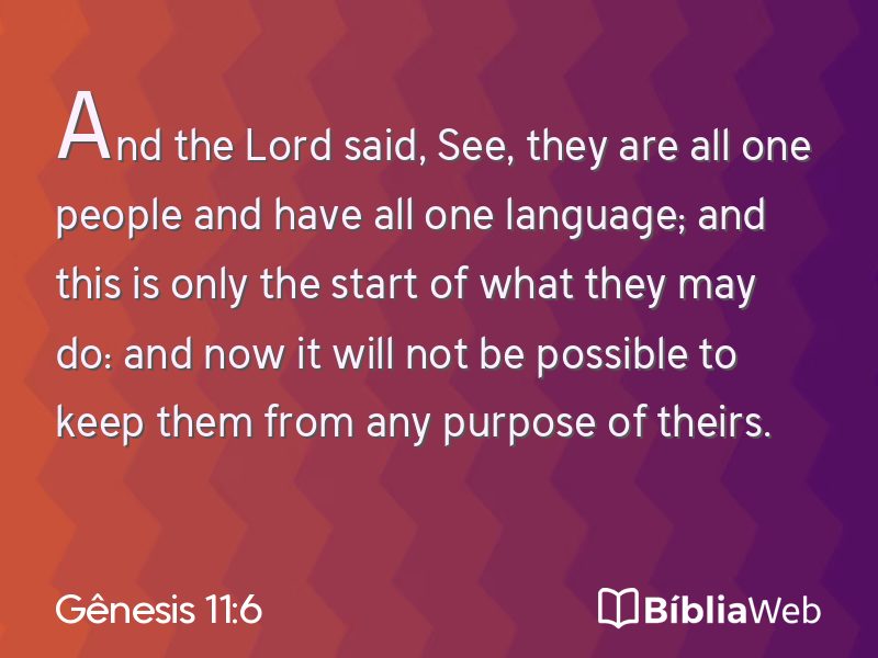 Gênesis 11:6 em imagem para compartilhar