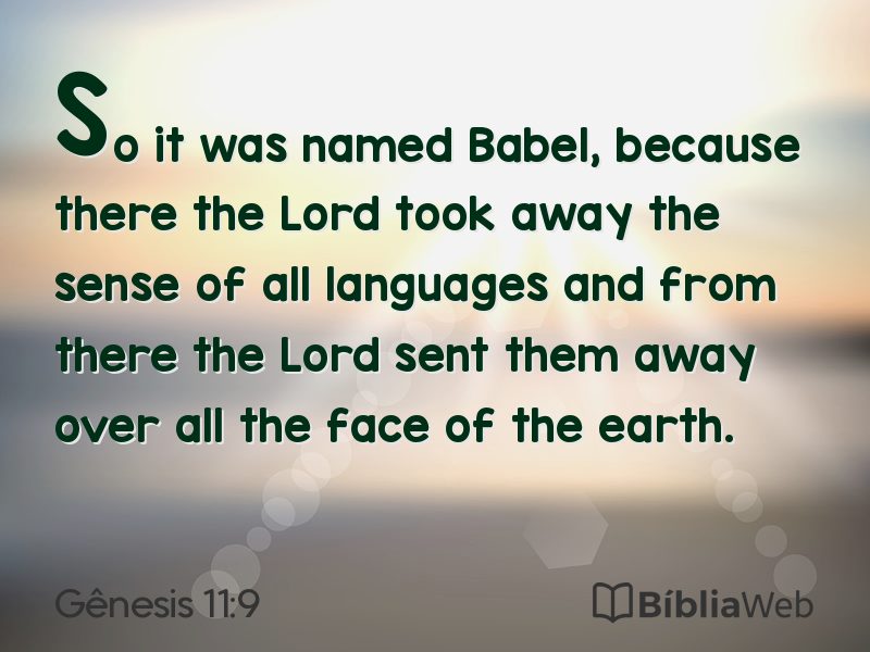 Gênesis 11:9 em imagem para compartilhar