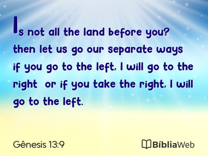 Gênesis 13:9 em imagem para compartilhar