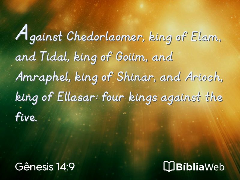 Gênesis 14:9 em imagem para compartilhar