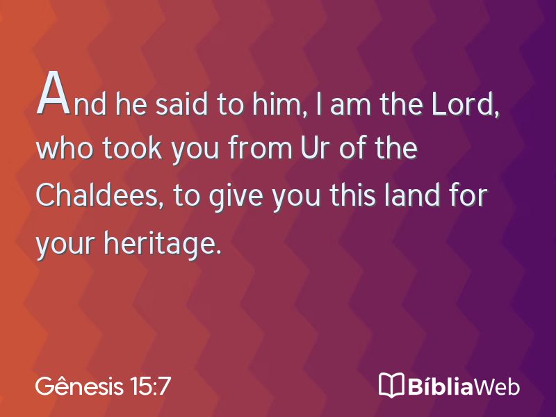 Gênesis 15:7 em imagem para compartilhar
