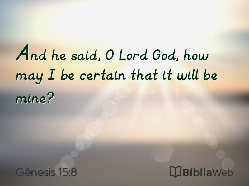 Gênesis 15:8 em imagem para compartilhar