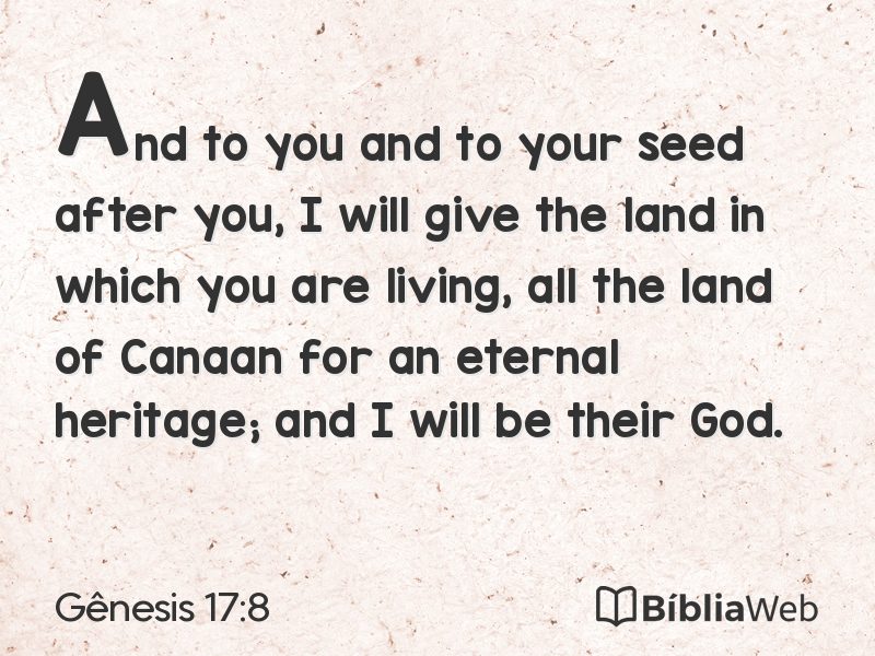 Gênesis 17:8 em imagem para compartilhar