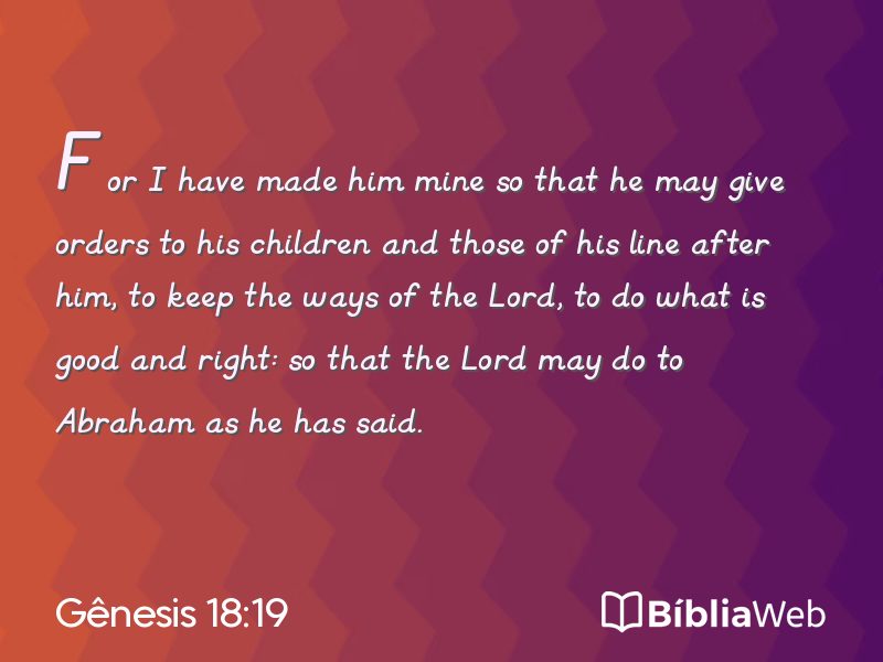 Gênesis 18:19 em imagem para compartilhar