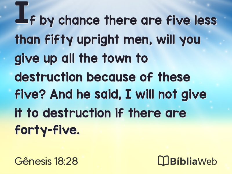 Gênesis 18:28 em imagem para compartilhar