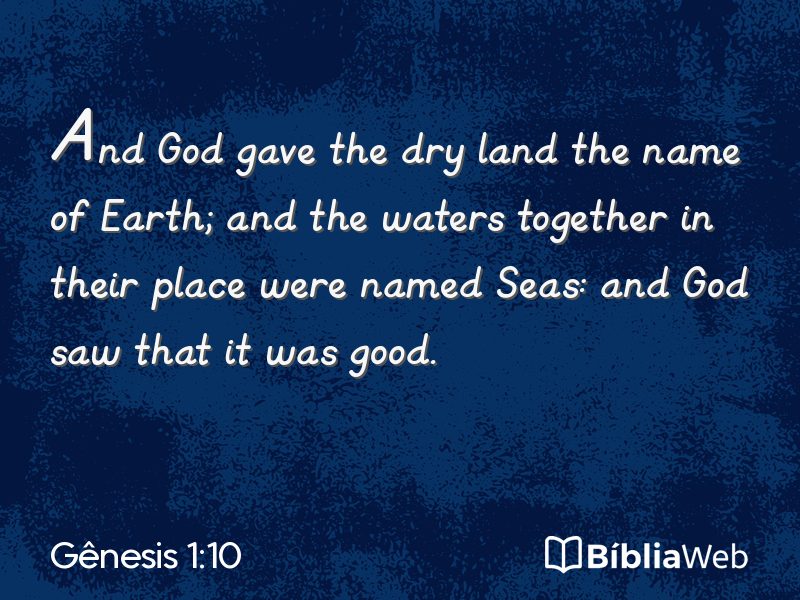 Gênesis 1:10 em imagem para compartilhar