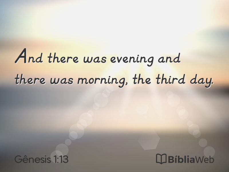 Gênesis 1:13 em imagem para compartilhar