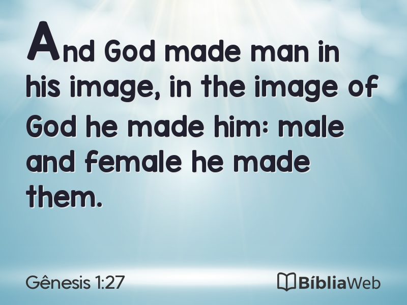 Gênesis 1:27 em imagem para compartilhar