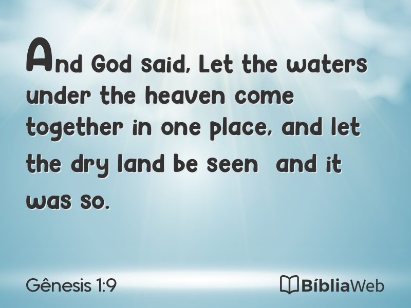 Gênesis 1:9 em imagem para compartilhar