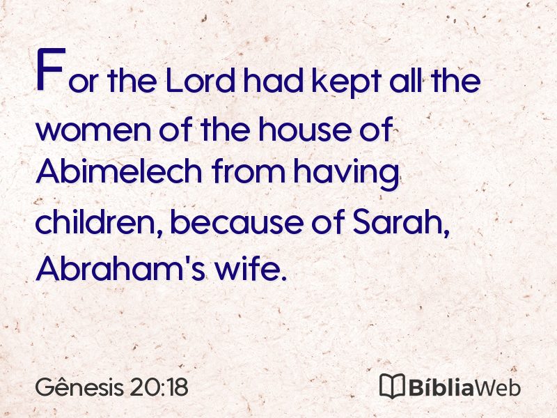 Gênesis 20:18 em imagem para compartilhar