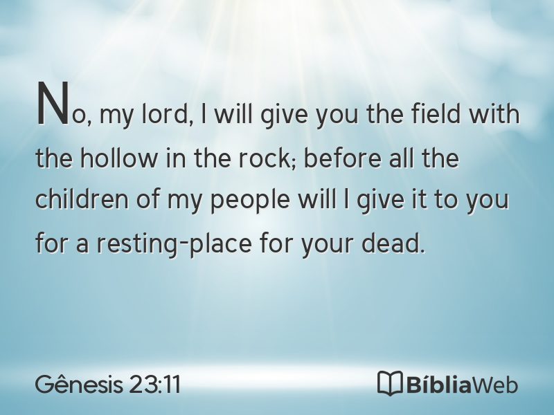 Gênesis 23:11 em imagem para compartilhar