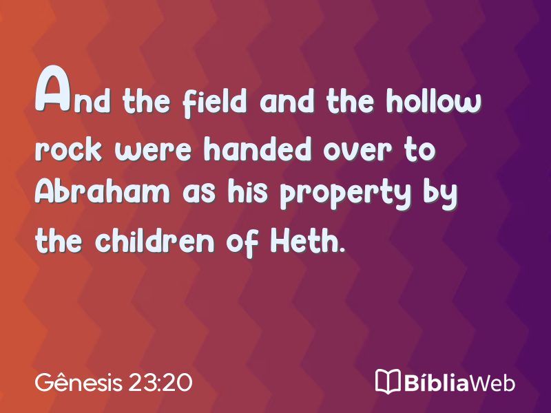 Gênesis 23:20 em imagem para compartilhar