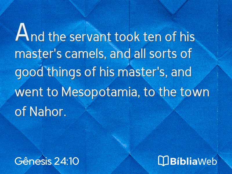 Gênesis 24:10 em imagem para compartilhar