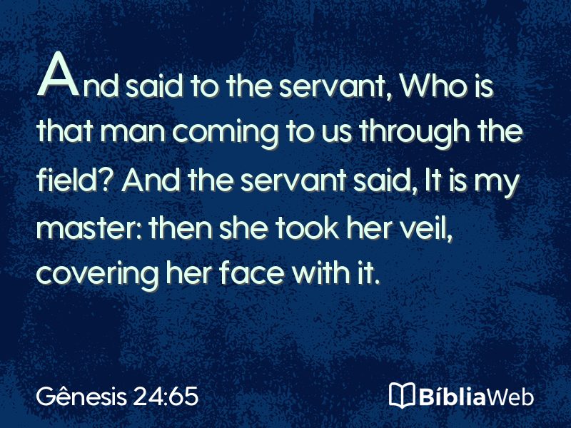 Gênesis 24:65 em imagem para compartilhar